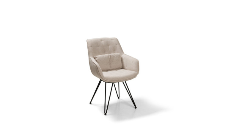 2 Fauteuils pivotants tissu beige JULIA