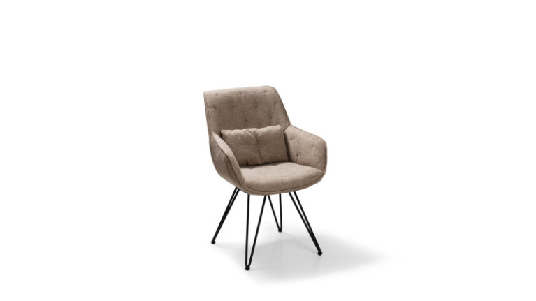 2 Fauteuils pivotants tissu ficelle JULIA