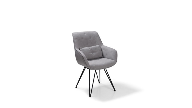 2 Fauteuils pivotants tissu gris JULIA