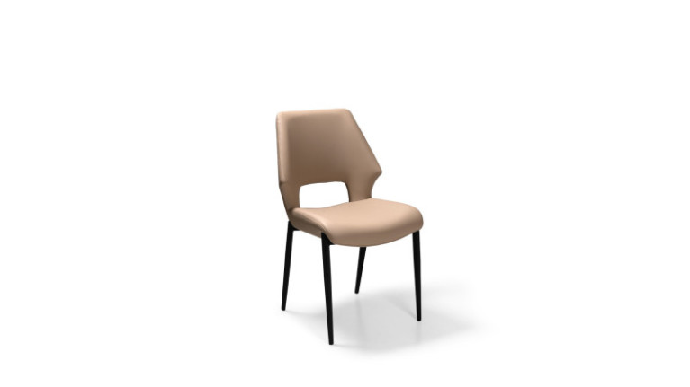 2 Chaises tissu marron clair MELANIE
