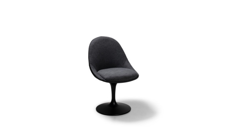 Chaise pivotante tissu noir SONIA