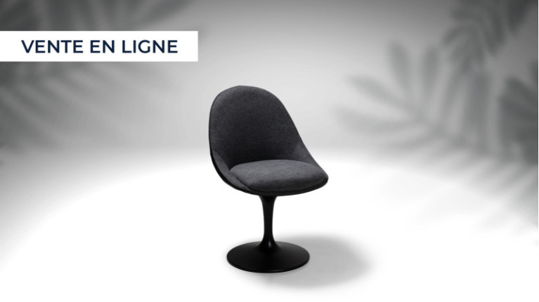 Chaise pivotante tissu noir...
