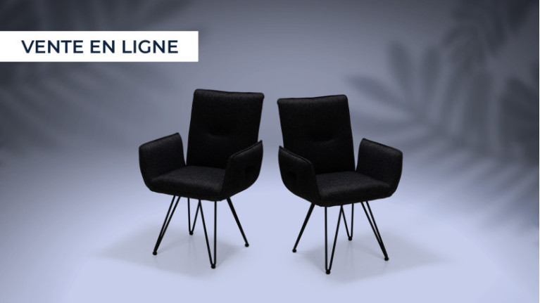 2 Fauteuils pivotants tissu...