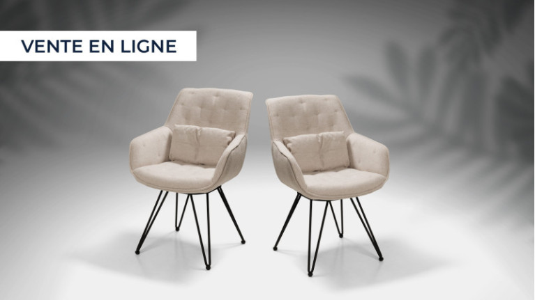 2 Fauteuils pivotants tissu...