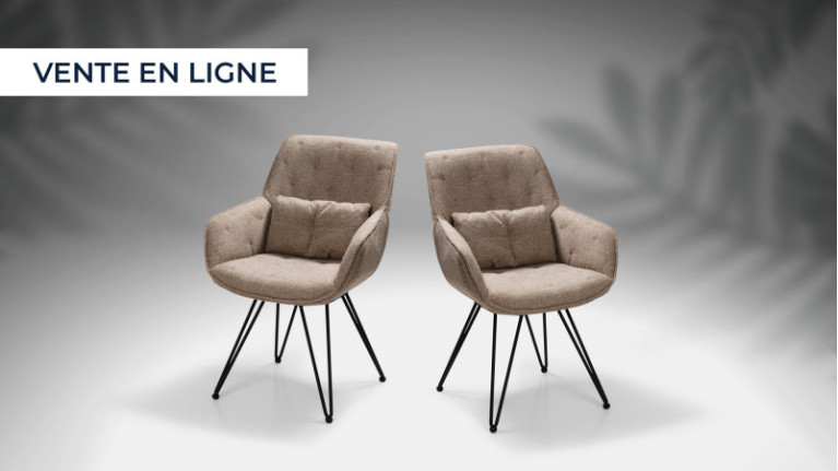 2 Fauteuils pivotants tissu...