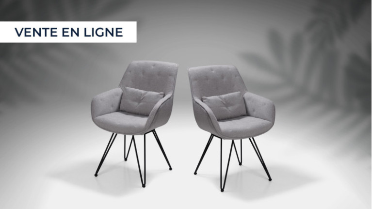 2 Fauteuils pivotants tissu...