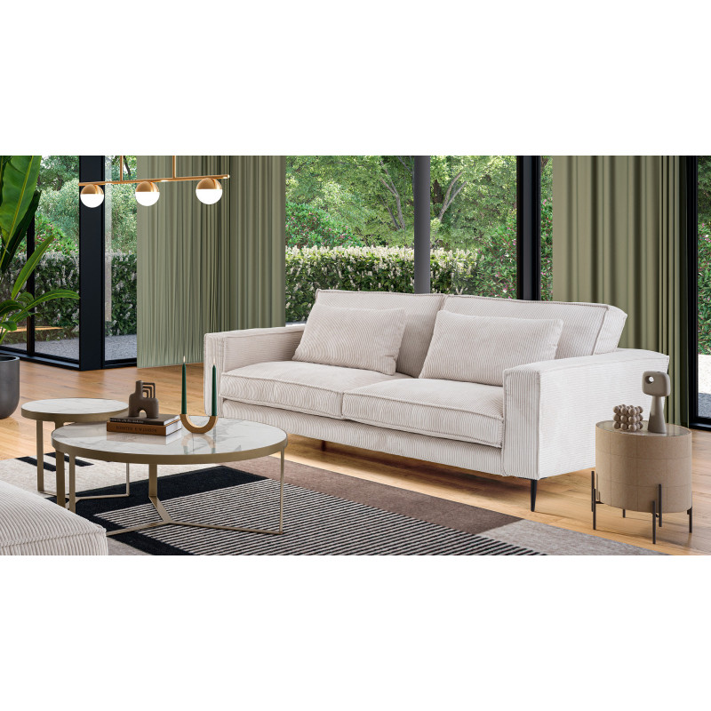 Canapé 2 places HOBRO Tissu Gris clair | Leroy Merlin