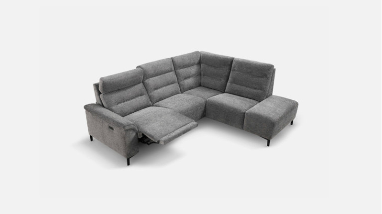 Canapé d'angle relaxation électrique tissu ALBATROS | Confort moelleux