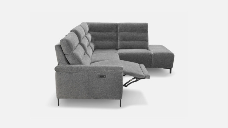 Canapé d'angle relaxation électrique tissu ALBATROS | Confort moelleux