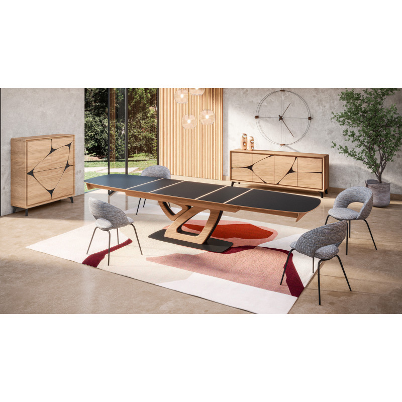 Table de repas extensible VORTICE | Système d'ouverture par rotation