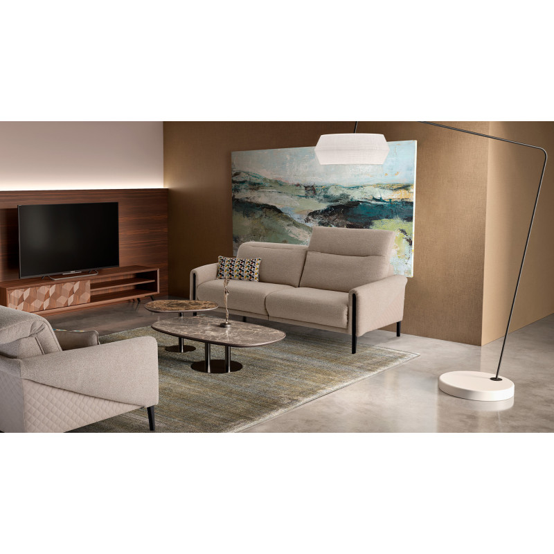 Canapé 2 places LOEN Tissu Beige clair | Leroy Merlin