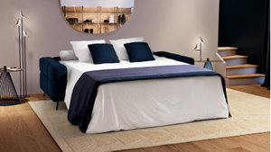 Canapé Modulable 6 Places En Velours Côtelé - Convertible En Lit, 308 Cm, Rangements, Beige