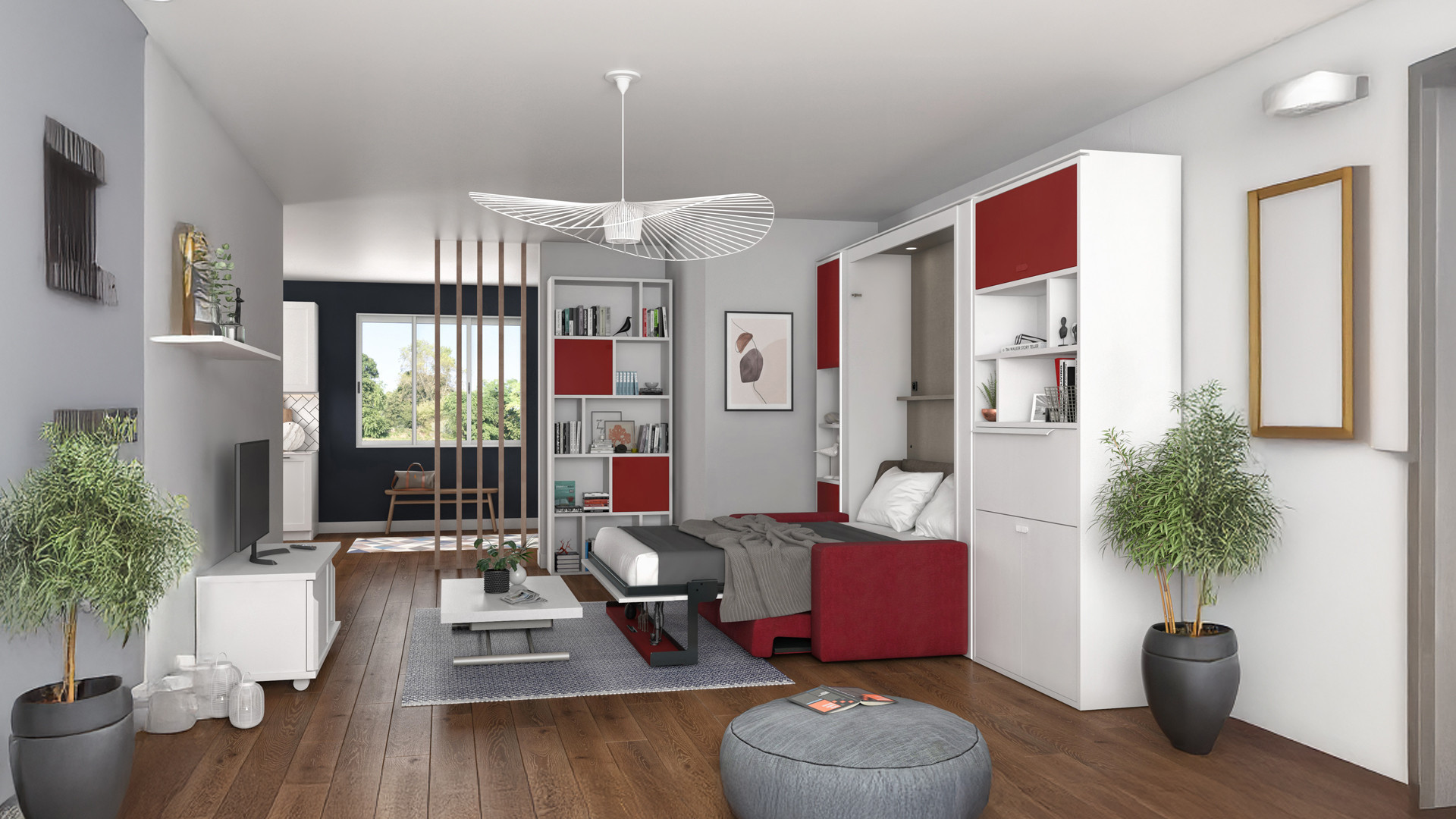 Lit escamotable vertical avec banquette | Un couchage supplémentaire ...