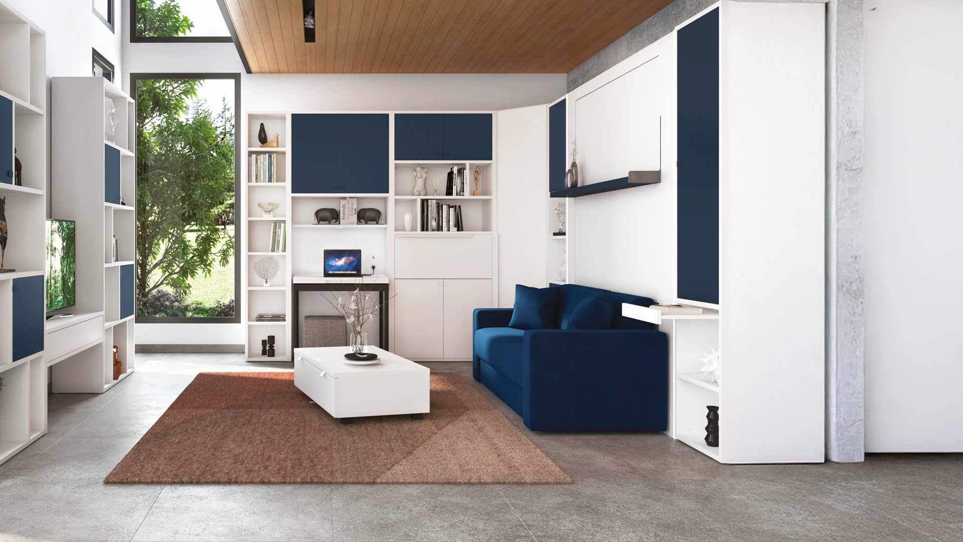 Lit escamotable vertical avec banquette | Un couchage supplémentaire ...