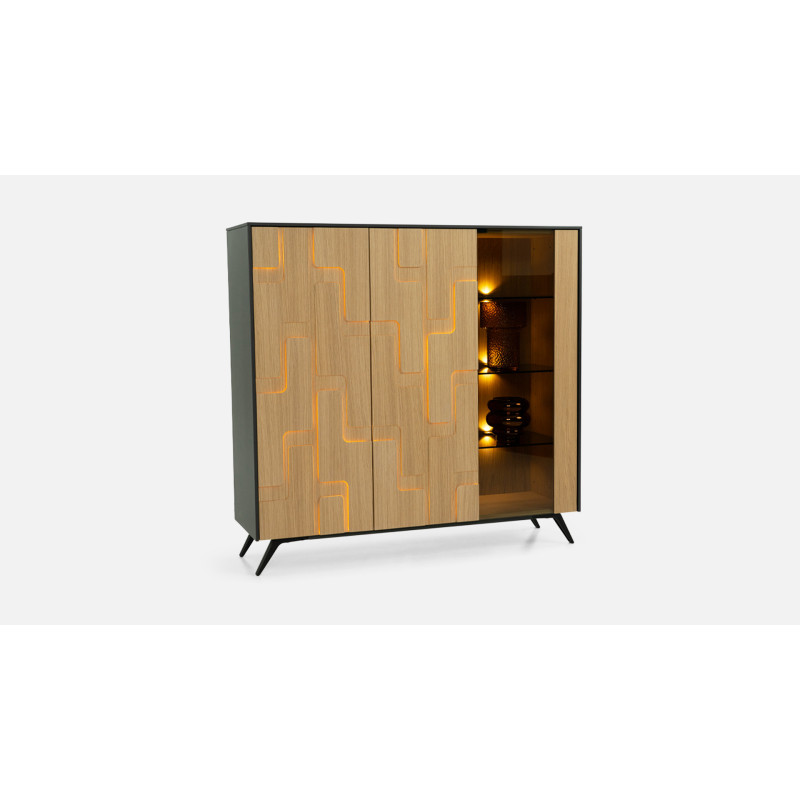 Vitrine 1 porte ECLIPSE | Meuble haut de gamme pour un salon design