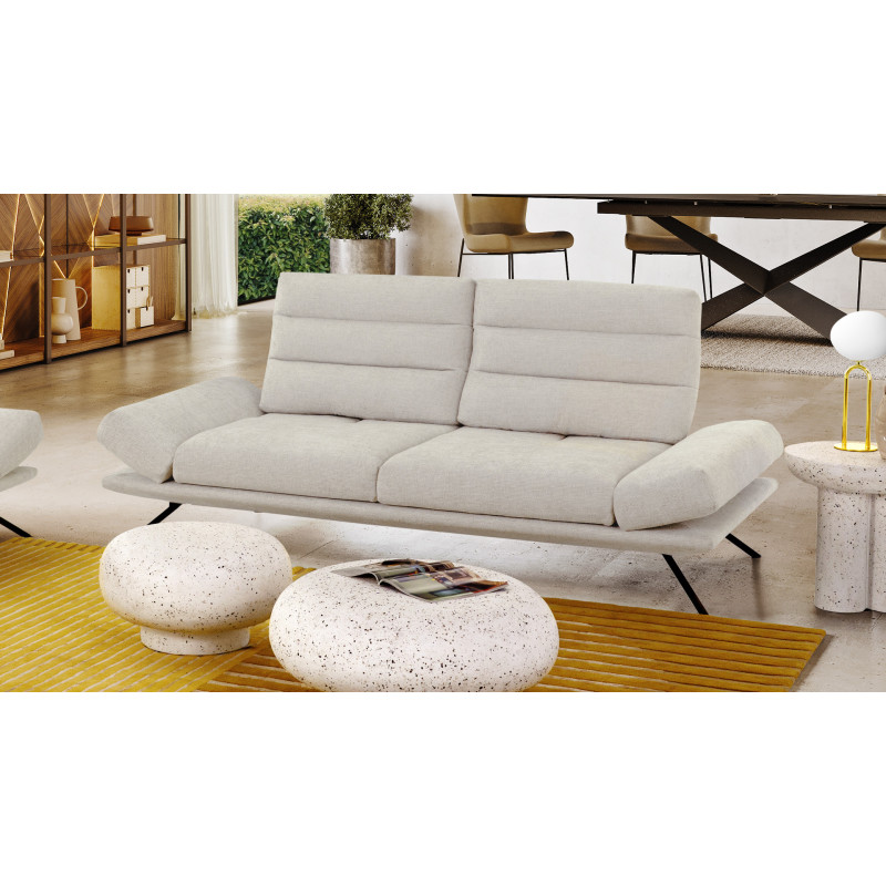Canapé 3 Places Beige En Tissu - Avec Coussins, Démonté, Occasion