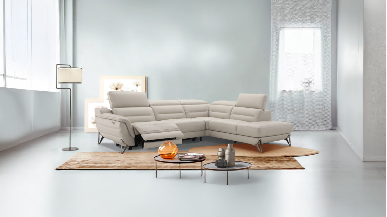 Canapé d'angle méridienne relaxation cuir ZENITH | Relax design
