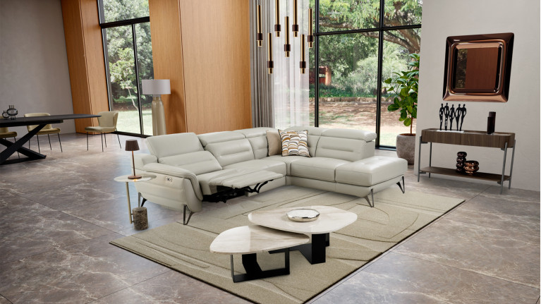 Canapé d'angle méridienne relaxation cuir ZENITH | Relax design