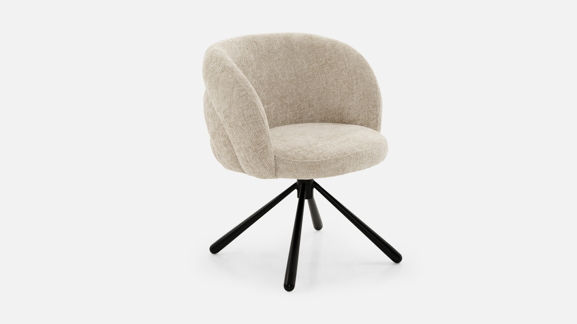 Chaise tissu GALET | Base pivotante à 360°