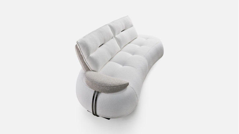 Canapé 3 places tissu COCO | Design modulable avec accoudoir mobile