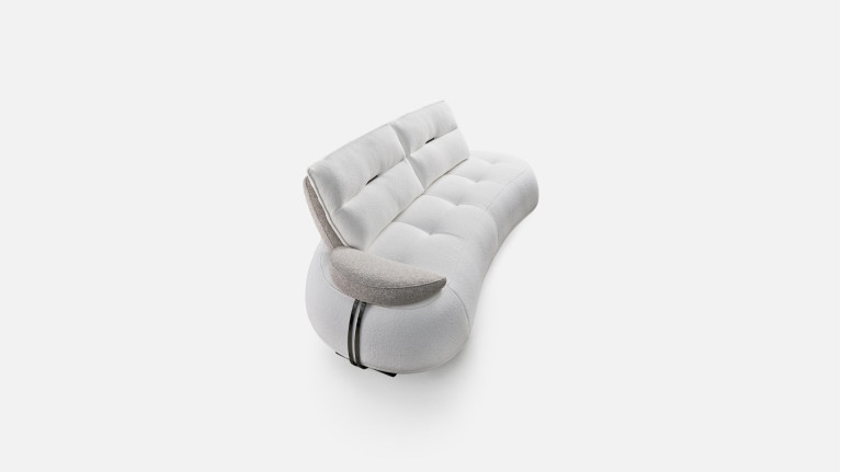 Canapé 3 places tissu COCO | Design modulable avec accoudoir mobile