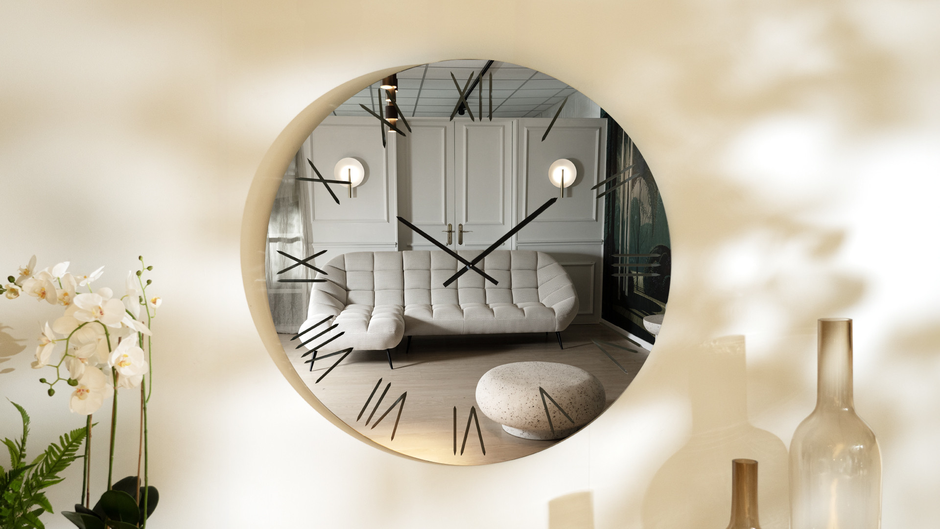 Horloge miroir murale SARIN | Véritable objet de décoration
