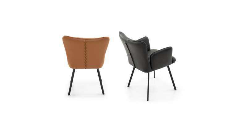 Fauteuil LEON cuir | Élégance contemporaine et piètement en acier