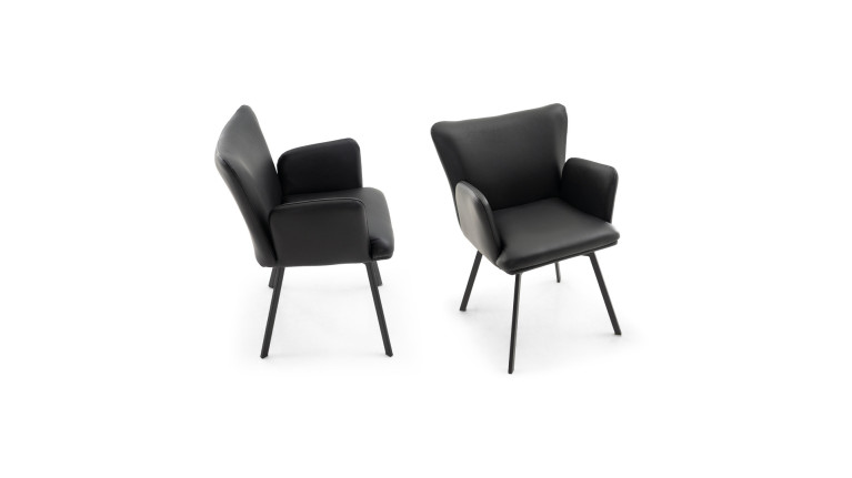 Fauteuil LEON cuir | Élégance contemporaine et piètement en acier