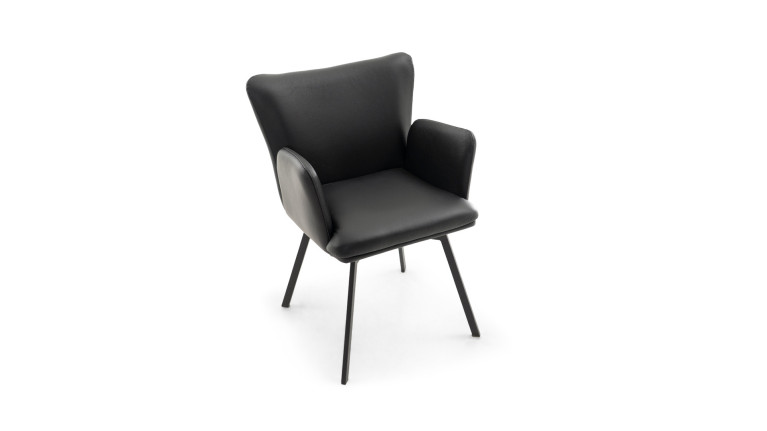 Fauteuil LEON cuir | Élégance contemporaine et piètement en acier