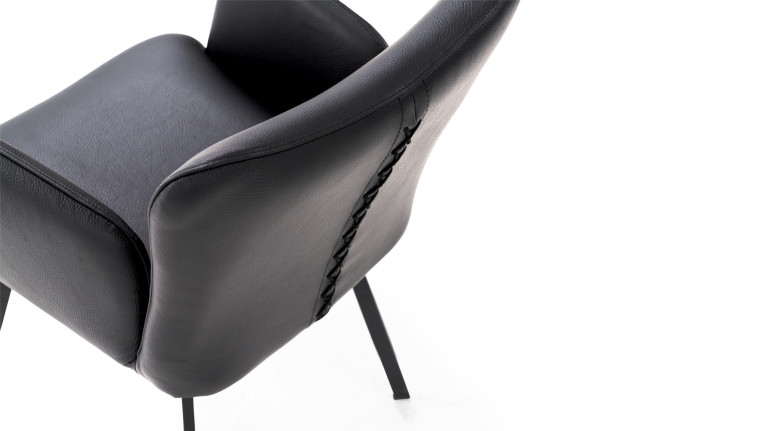 Fauteuil LEON cuir | Élégance contemporaine et piètement en acier