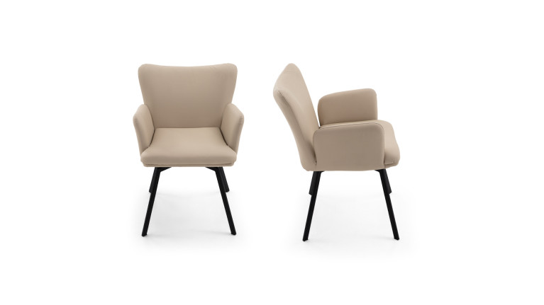 Fauteuil LEON cuir | Élégance contemporaine et piètement en acier