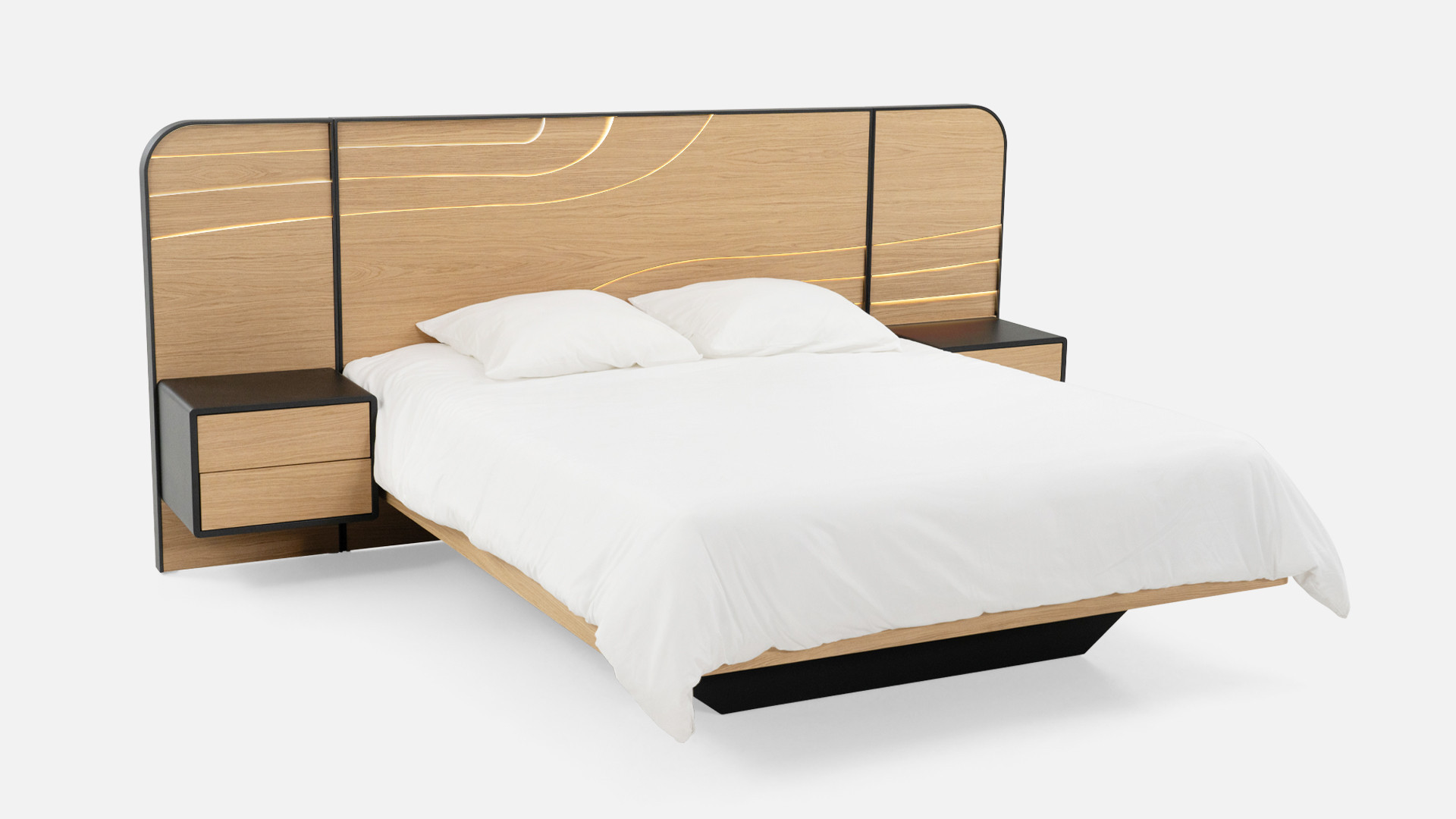 Lit NOVA | Design épuré en placage chêne