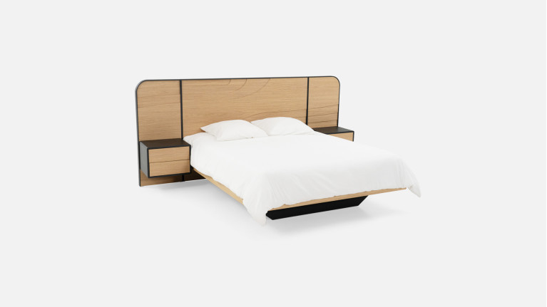 Lit NOVA | Design épuré en placage chêne