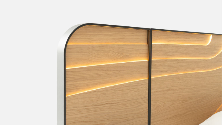 Lit NOVA | Design épuré en placage chêne