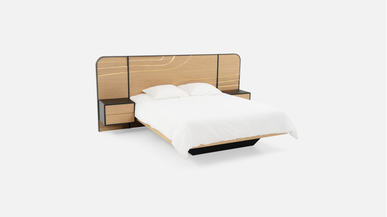Lit NOVA | Design épuré en placage chêne