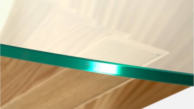 Table BY REVERSE | Design verre trempé et frêne massif sculptural