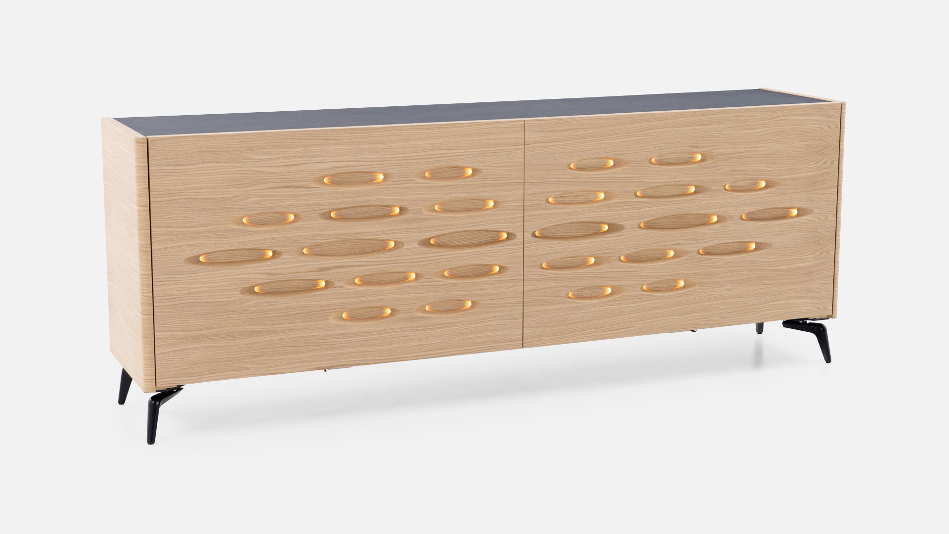 Buffet OROS 2 portes coulissantes | Design sculptural et lumineux