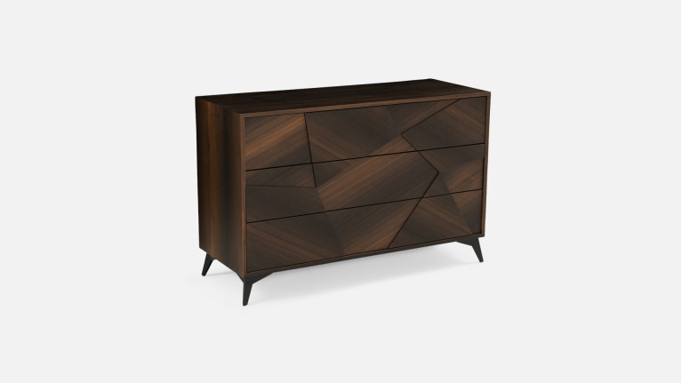 Commode 3 tiroirs eucalyptus fumé ECLIPSE | Design et contemporaine