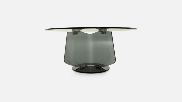 Table basse MIRAGGIO | Design en verre courbé et plateau trempé