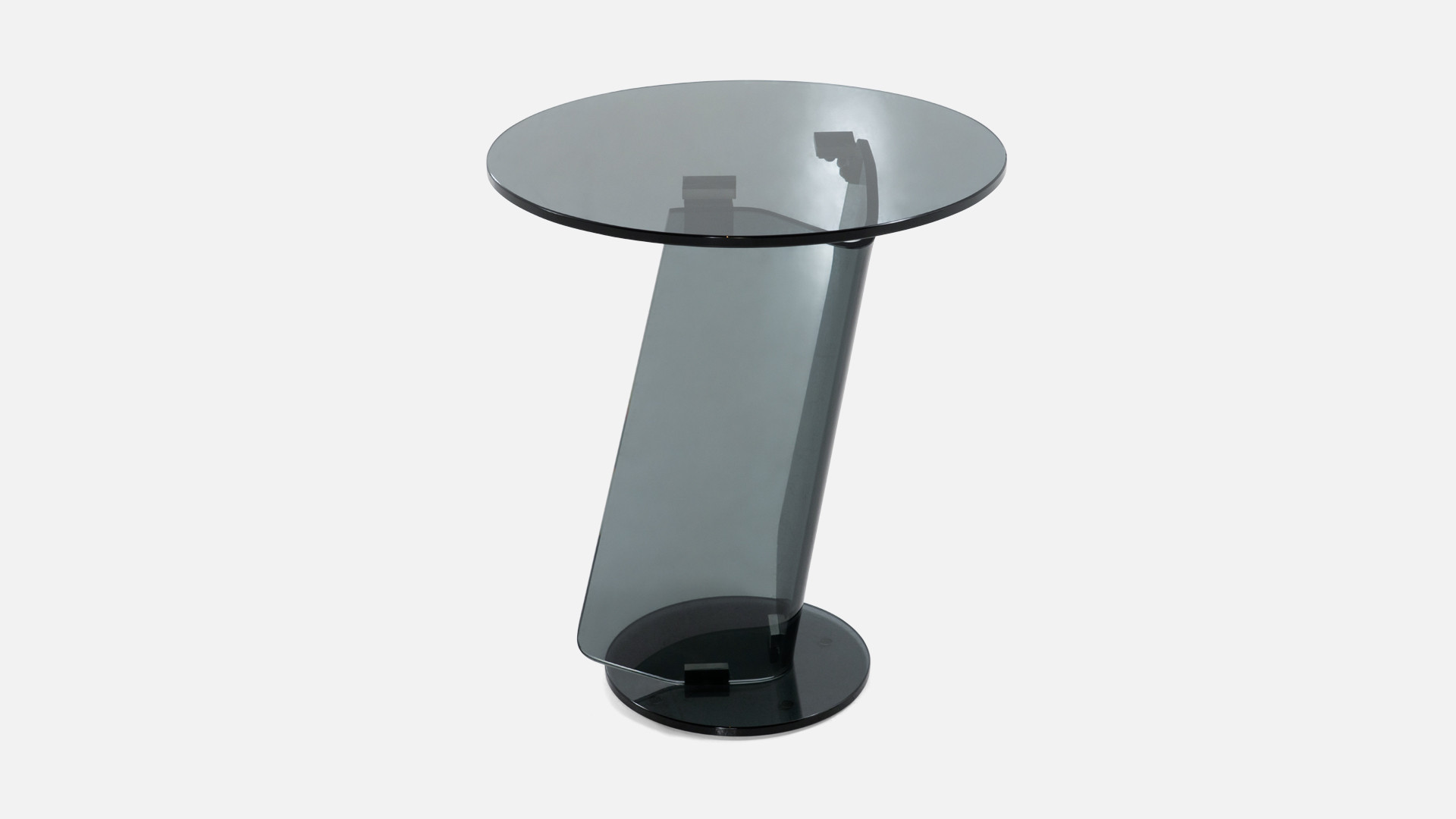 Bout de canapé MIRAGGIO | Design en verre courbé fumé