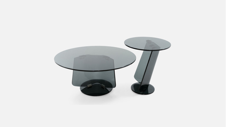 Table basse MIRAGGIO | Design en verre courbé et plateau trempé