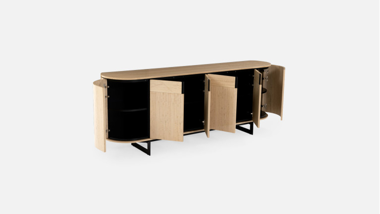 Buffet COSMOS eucalyptus clair | Design galbé et teinte lumineuse