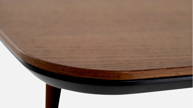 Table extensible COSMOS noyer | Allonge centrale et piètement frêne