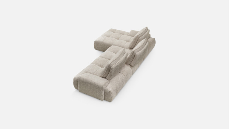 Canapé d'angle chaise longue tissu ANITA | Élégance et confort
