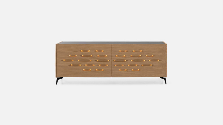 Buffet OROS 2 portes coulissantes | Design sculptural et lumineux