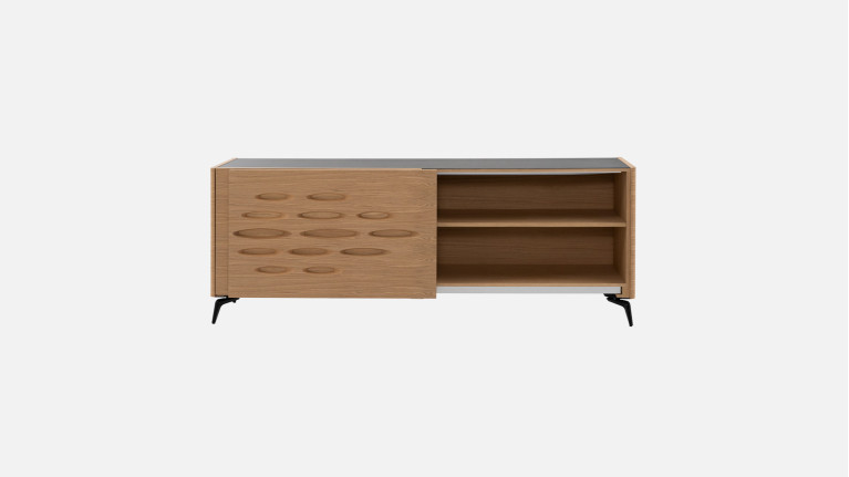 Buffet OROS 2 portes coulissantes | Design sculptural et lumineux
