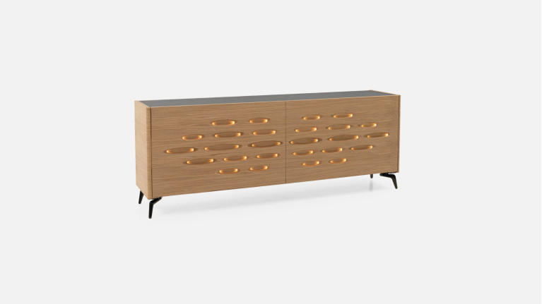 Buffet OROS 2 portes coulissantes | Design sculptural et lumineux