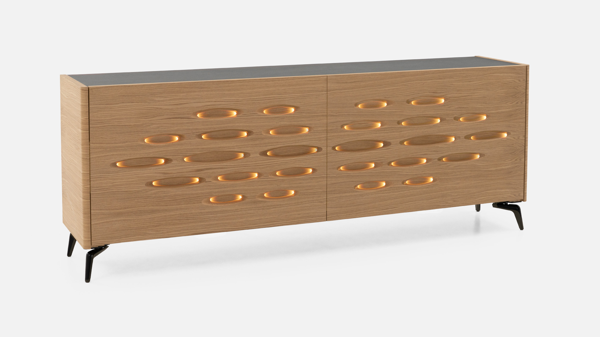 Buffet OROS 2 portes coulissantes | Design sculptural et lumineux