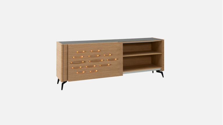 Buffet OROS 2 portes coulissantes | Design sculptural et lumineux