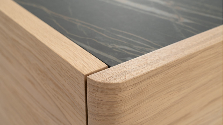 Meuble TV OROS 2 portes abattantes | Design lumineux et contemporain